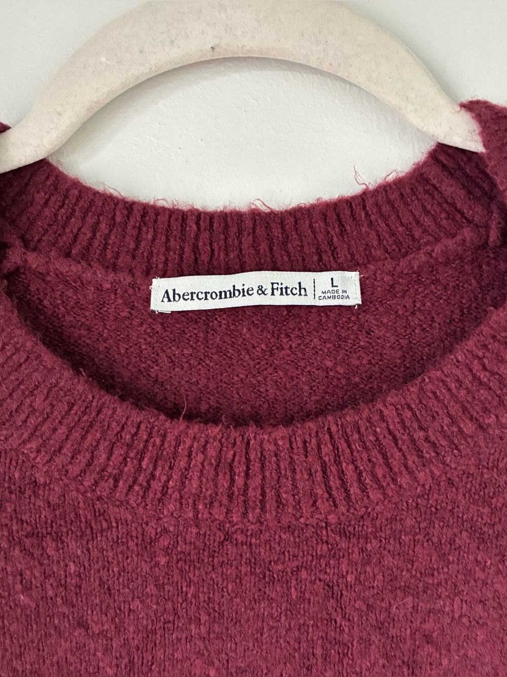 Abercrombie & Fitch Short Sleeve Sweater Maroon Size L - Picture 2 of 3